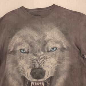 3D Tees Wolf Short Sleeve Casual Graphic T Shirt Adult Mens Size XL Gray